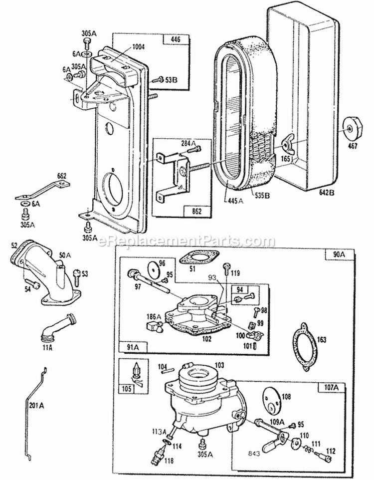 Carburetor AssyAC Group Diagram and Parts List for 254422-0328-01  Briggs and Stratton Engine